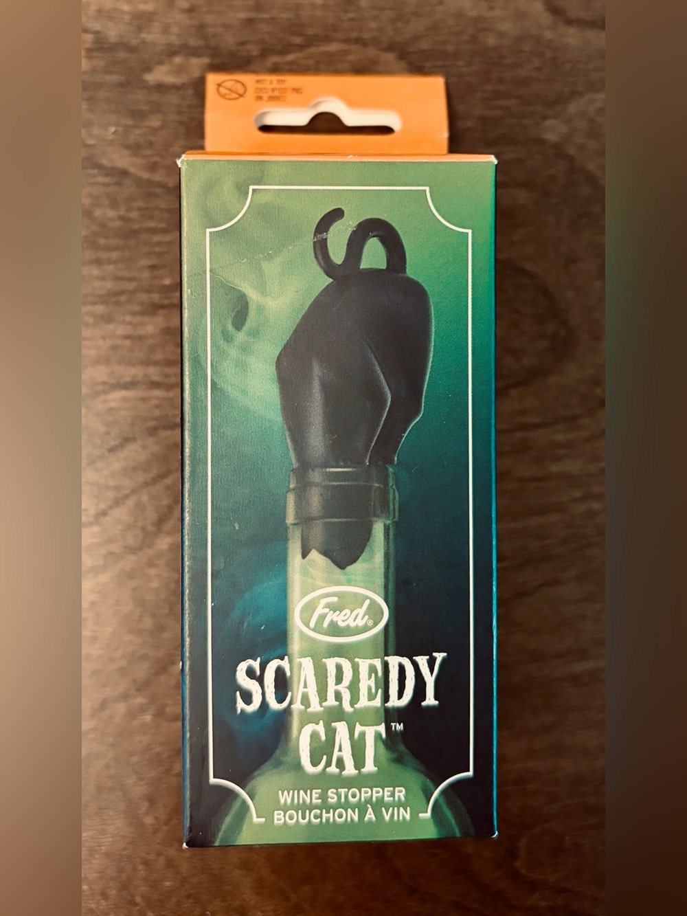 NIB Fred black "Scaredy Cat" Wine Stopper Halloween Funny decorative bottle stop